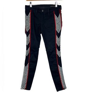 Rag & Bone Women’s Raja Midnight Blue Embroidered Skinny Jeans Pants‎ Size 26